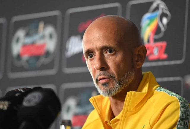 Miguel Cardoso coach of Mamelodi Sundowns during a Press Conference. Photo: Sydney Mahlangu /BackpagePix