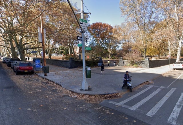 The driver was headed north on Seventh Ave. in Sunset Park when the victim, Judith Byron, 75, tried to cross the street at 41st St., cops said. Byron had the walk signal, and the driver went through a steady red light, hitting her and knocking her to the pavement, cops said. (Google)