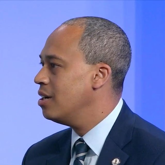 In this screenshot taken from video provided by WRIC News, Democratic candidate for attorney general Jay Jones speaks with an interviewer Saturday, Oct. 4, 2025, in Richmond, Va., about widely condemned text messages he sent in 2022. (WRIC via AP)
