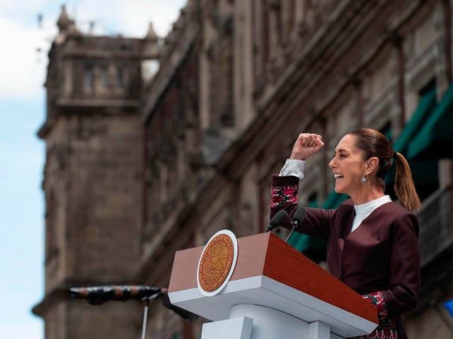 Claudia Sheinbaum en el Zócalo capitalino.