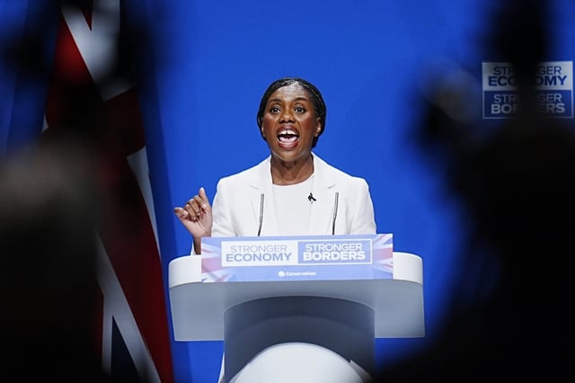 On Sunday Badenoch announced an eye-catching vow to create an American ICE-style 'removals force' to tackle illegal immigration to the UK (Photo: Peter Byrne/PA)