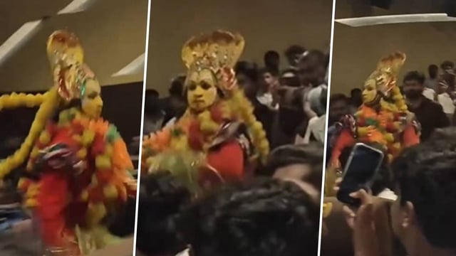 Fan dressed as Daiva crashed a screening of Kantara Chapter 1 in a Tamil Nadu city | Image: Republic