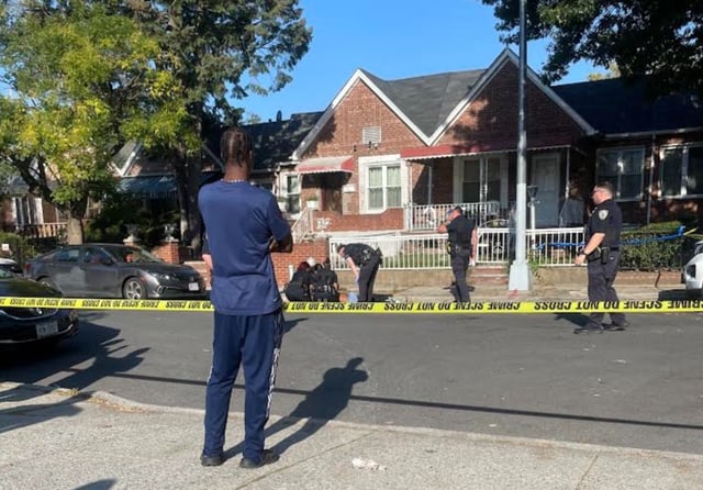 One officer opened fire, hitting the man in the chest on Coventry Rd. in Brooklyn on Sunday, Oct. 5, 2025. Police performed CPR on the man, and first responders took him to Kings County Hospital, where he died, sources said. (Courtesy of Ria)
