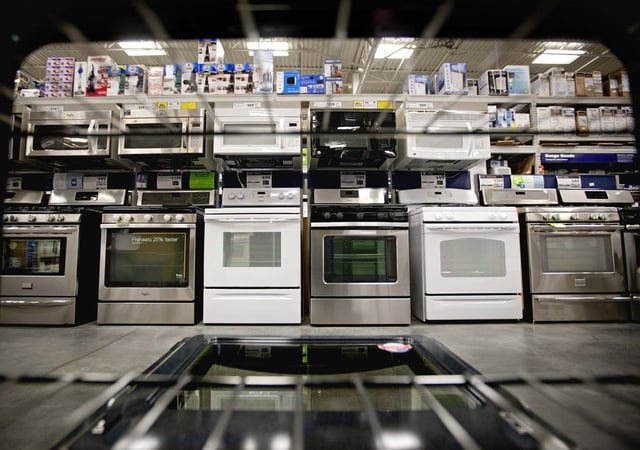 Ovens are on display at a Lowe's store in Atlanta. Photo AP archives/David Goldman