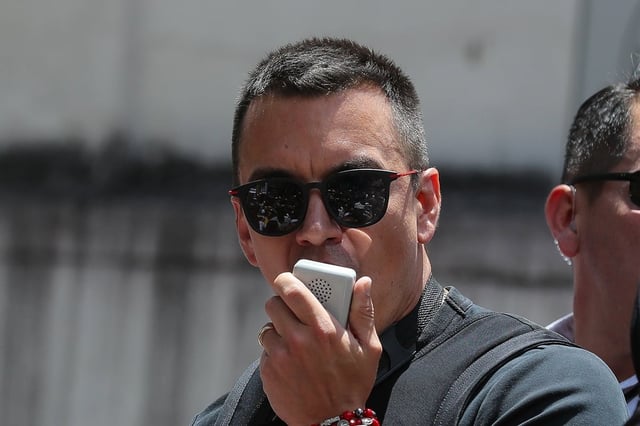 El presidente de Ecuador, Daniel Noboa, habla en una movilización, en Quito, el 12 de agosto de 2025. (Foto de José Jácome / EFE)