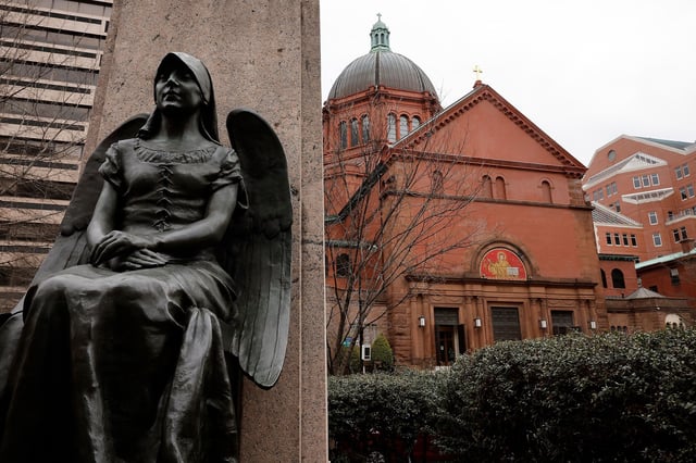 The Roman Catholic Cathedral of St. Matthew the Apostle is seen in Washington, DC, on February 22, 2023.