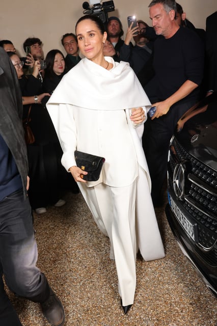 Meghan Markle, Duchess of Sussex attends the Balenciaga Womenswear Spring/Summer 2026 show as part of Paris Fashion Week on October 04, 2025 in Paris, France.