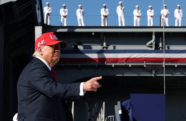 U.S. President Donald Trump visits Norfolk, Virginia, U.S. October 5, 2025. REUTERS/Jonathan Ernst