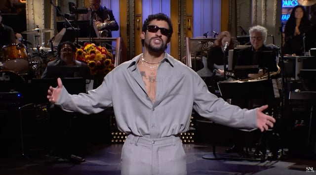 Bad Bunny hosts 'Saturday Night Live' on October 4, 2025. (SNL)