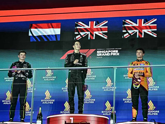 Podio del GP de Singapur 2025.