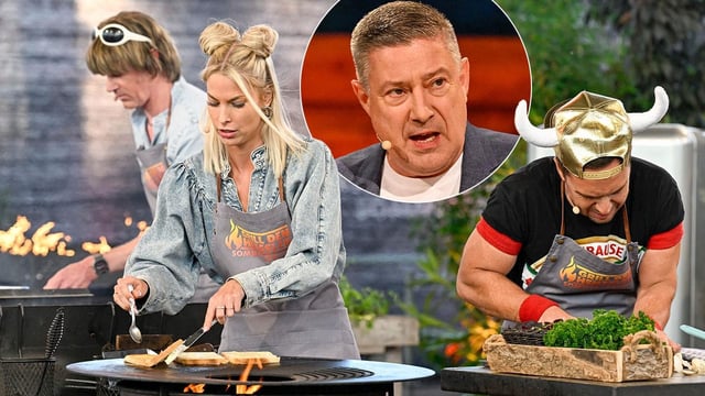 Die Ballermann-Stars kriegen bei „Grill den Henssler“ von Juror Llambi ihr Fett weg.