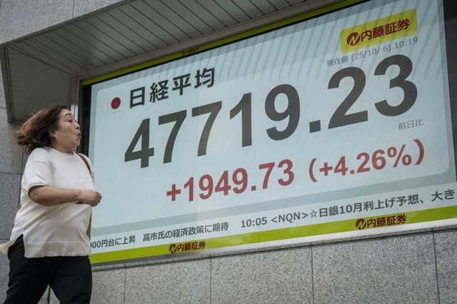 Nach der Wahl der nationalistischen Hardlinerin Sanae Takaichi an die Spitze von Japans Regierungspartei ist der Wert der Landeswährung Yen auf einen historischen Tiefstand gesunken.