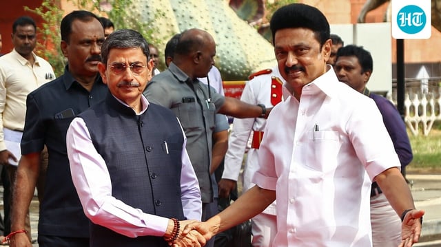 Tamil Nadu Governor RN Ravi and chief minister MK Stalin (ANI)