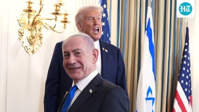 File photo of President Donald Trump speaks with Israeli Prime Minister Benjamin Netanyahu at White House,