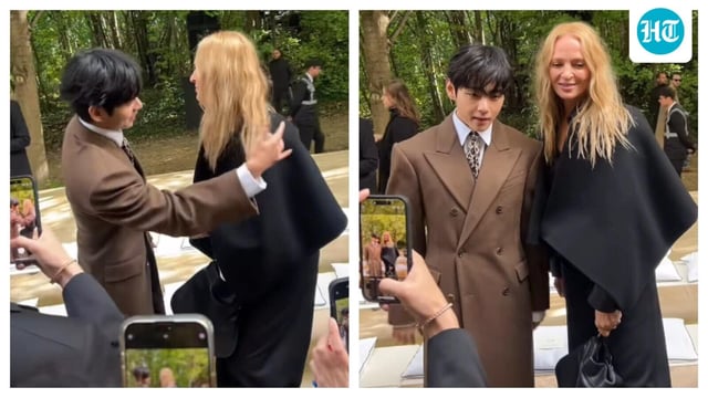 BTS's V captured attention at Paris Fashion Week while assisting Uma Thurman with her hair. Fans lauded him as the epitome of grace and attentiveness, expressing admiration for his gentlemanly behavior during their red carpet appearance.
