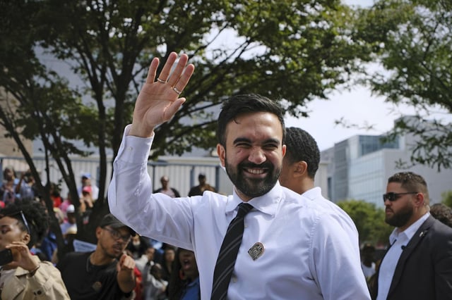 Zohran Mamdani attends the African American Day Parade in Harlem on Sept. 21, 2025.