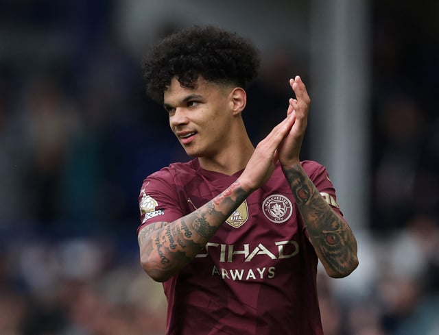 Soccer Football - Premier League - Everton v Manchester City - Goodison Park, Liverpool, Britain - April 19, 2025 Manchester City's Nico O'Reilly celebrates after the match REUTERS/Phil Noble