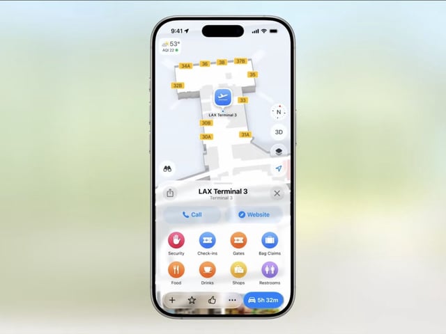 Airport maps in iOS 26 Wallet