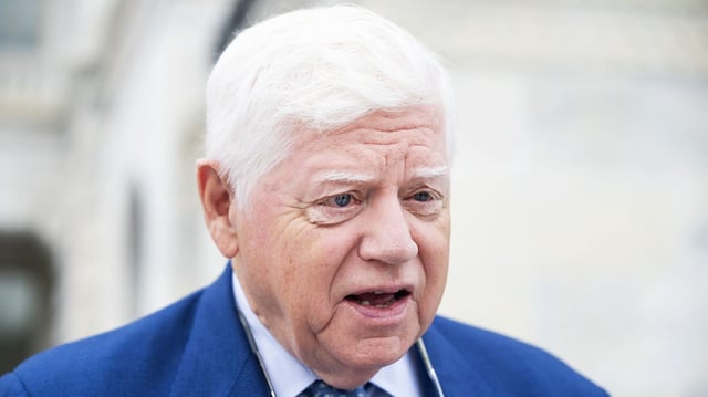 Rep. John Larson outside the U.S. Capitol on Sept. 30 following a rally with fellow House Democrats. Photo: Tom Williams/CQ-Roll Call, Inc via Getty Images
