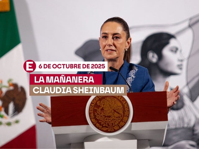Claudia Sheinbaum encabeza su conferencia mañanera de este lunes 6 de octubre.