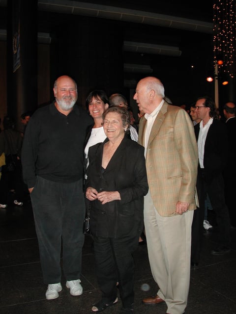From left to right, Rob Reiner, his wife Michele Singer-Reiner, his mother Estelle Reiner and father Carl Reiner attend the premiere of "Best In Show," on Sept. 19, 2000, in West Hollywood.