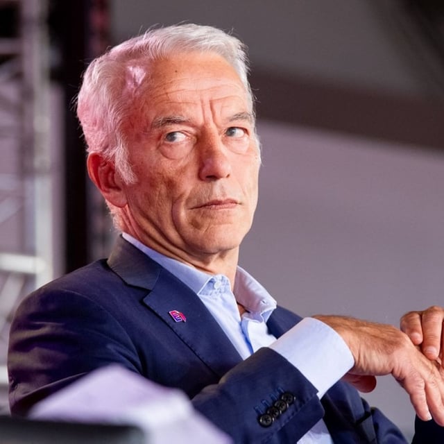 Patrick Martin, le président du Medef, à Brétigny-sur-Orge (Essonne), le 12 septembre 2025.