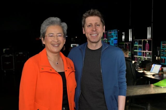 Lisa Su, CEO de AMD, y Sam Altman, CEO de OpenAI