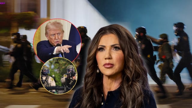 La secretaria de Seguridad Nacional de EEUU, Kristi Noem, aseguró que existen amenazas organizadas contra oficiales migratorios, con montos de hasta 10 mil dólares por asesinarlos. Foto: Especial (AP)