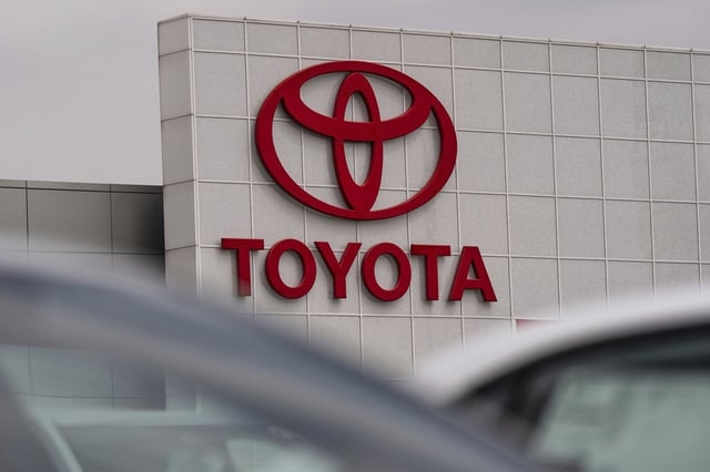 FILE - A Toyota logo is seen at a dealership in El Monte, Calif., Thursday, March 27, 2025.