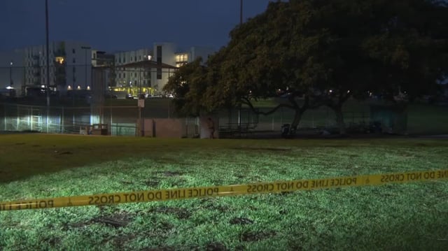 Police investigate a deadly shooting in Linda Vista on Oct. 6, 2025.
