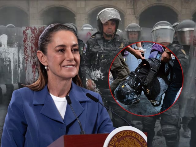 La mandataria condenó el acto de provocación y la violencia que dejó 29 civiles con atención prehospitalaria y 94 policías heridos en la marcha del pasado 2 de octubre del 2025. | Crédito: Presidencia/El Universal