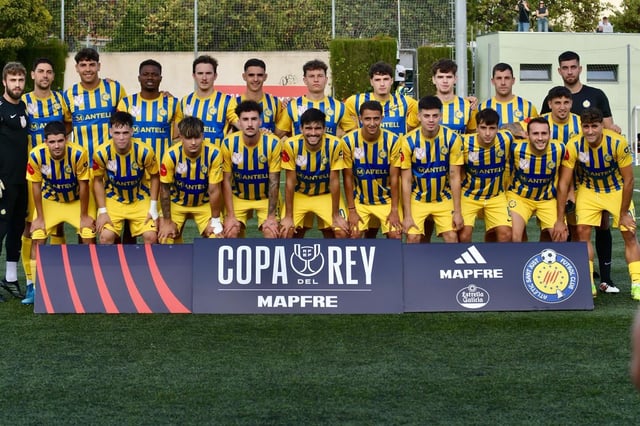 Formación del Sant Just en uno de sus partidos de la ronda previa frente al Calatayud.