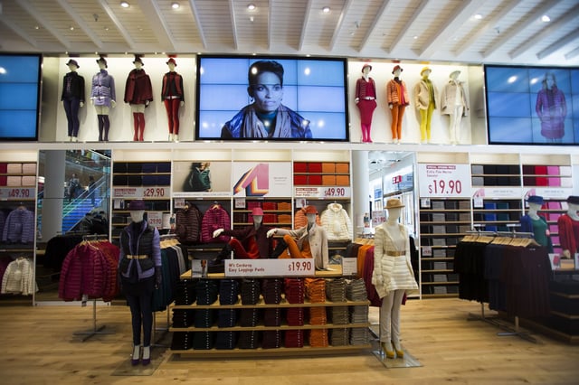 An interior view of Japanese retailer Uniqlo's former West Coast flagship store on Powell St. in San Francisco, in 2012.