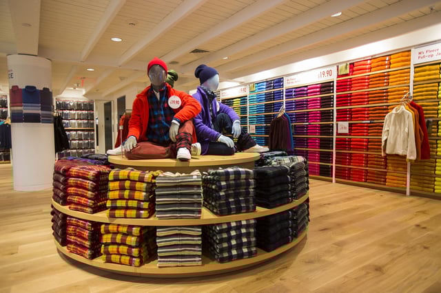 An interior view of Japanese retailer Uniqlo's former West Coast flagship store on Powell St. in San Francisco, in 2012. The company is returning to San Francisco after leaving the city. 