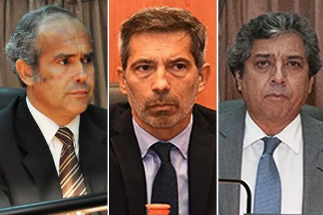 Los jueces del caso cuadernos: Fernando Canero, Germán Castelli y Enrique Méndez Signori