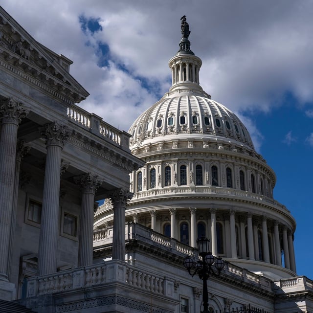 The U.S. Capitol is seen on the second day of the government shutdown, in Washington, Thursday, Oct. 2, 2025. (AP Photo/J. Scott Applewhite)