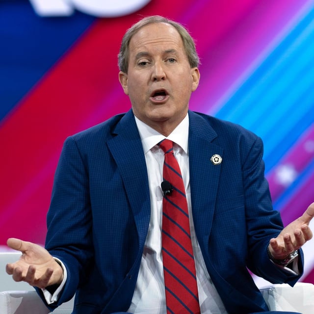 FILE - Texas Attorney General Ken Paxton speaks during the Conservative Political Action Conference, CPAC 2024, at the National Harbor in Oxon Hill, Md., Friday , Feb. 23, 2024. (AP Photo/Jose Luis Magana, File)