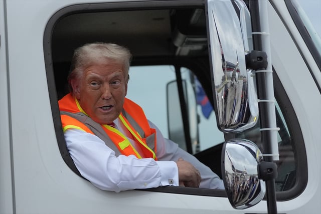U.S. President Donald Trump announced a 25 per cent tariff on heavy and medium trucks on Monday. (AP Photo/Julia Demaree Nikhinson)