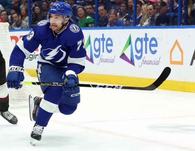 Jan 25, 2024; Tampa, Florida, USA; Tampa Bay Lightning left wing Conor Sheary (73) skates against the Arizona Coyotes during the first period at Amalie Arena. Mandatory Credit: Kim Klement Neitzel-USA TODAY Sports/ File Photo
