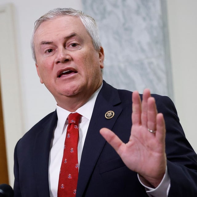 WASHINGTON, DC - JULY 24: House Oversight Committee Chairman Rep. James Comer (R-KY) speaks to the media on his Committee's investigation into former President Joe Biden’s cognitive state, in the Rayburn House Office Building on July 24, 2025 in Washington, DC. The Committee interviewed White House chief of staff under President Biden Ron Klain on Biden's cognitive state and his use of the autopen.  (Photo by Kevin Dietsch/Getty Images)