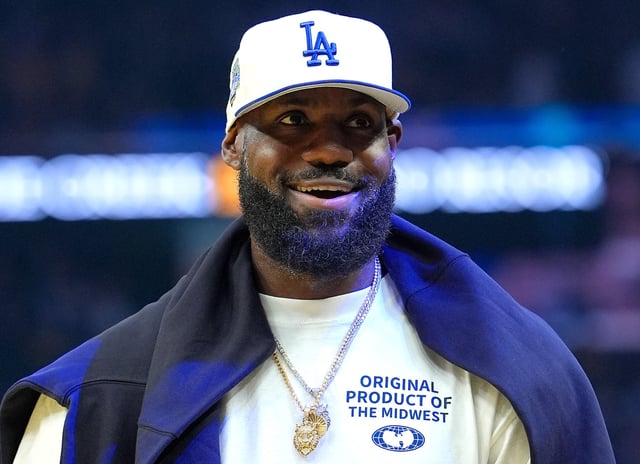 SAN FRANCISCO, CALIFORNIA - OCTOBER 05: Lebron James #23 of the Los Angeles Lakers looks on against the Golden State Warriors during a time out in the first half of a preseason NBA game at Chase Center on October 05, 2025 in San Francisco, California. NOTE TO USER: User expressly acknowledges and agrees that, by downloading and or using this photograph, User is consenting to the terms and conditions of the Getty Images License Agreement. (Photo by Thearon W. Henderson/Getty Images)