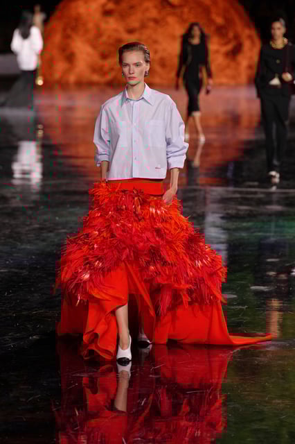 A model wears a creation as part of the Chanel Spring/Summer 2026 collection presented in Paris, Monday, Oct. 6, 2025. (AP Photo/Aurelien Morissard)