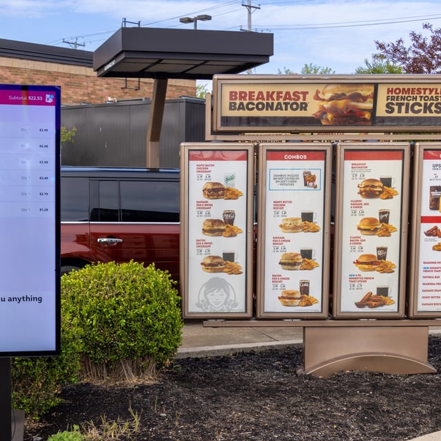 FILE - This photo provided by Wendy's on Tuesday, June 13, 2023, shows the interface with its new artificial intelligence drive-thru order system. (Courtesy of Wendy's)