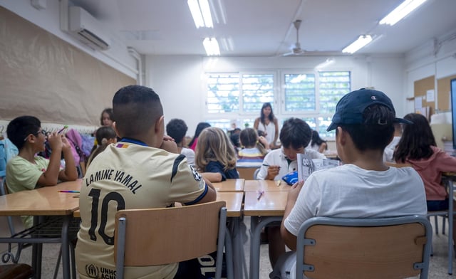 Aula de una escuea catalana.