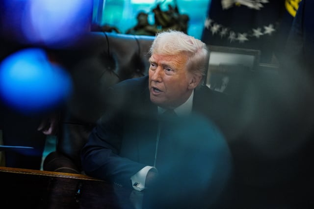 U.S. President Donald Trump speaks during an event to sign an executive order authorizing the construction of an access road to the Ambler mining district in Alaska, at the White House, in Washington, D.C., U.S., October 6, 2025. REUTERS/Kent Nishimura