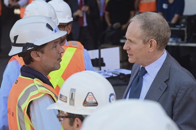 MTA Chair Janno Lieber (right) has feuded with Amtrak officials for years.