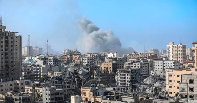Edificios en ruinas tras ataques de Israel en Gaza. Foto: Xinhua