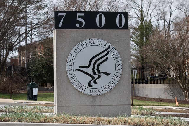 WOODLAWN, MARYLAND - MARCH 19: A sign in front of the Centers for Medicare & Medicaid Services building on March 19, 2025 in Woodlawn, Maryland. Elon Musk's Department of Government Efficiency (DOGE), is focusing on the Medicare and Medicaid payment infrastructure as a way to make cost-saving cuts in the system. (Photo by Kayla Bartkowski/Getty Images)