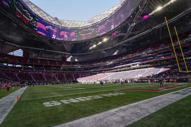 Oct 2, 2022; Atlanta, Georgia, USA; A general view of the Mercedes-Benz Stadium. Mandatory Credit: Dale Zanine-USA TODAY Sports/ File Photo