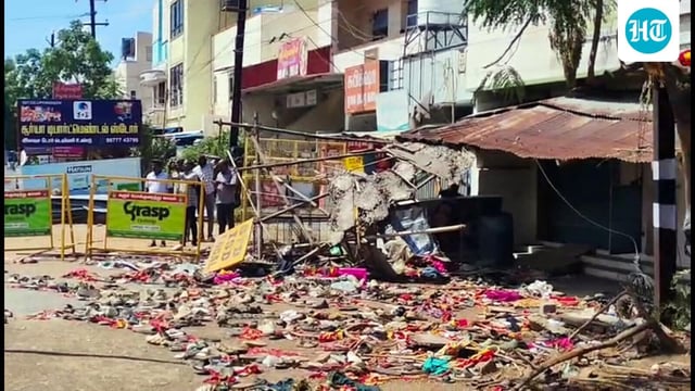 The Karur stampede site where 41 people were killed at a political rally last month. (ANI)